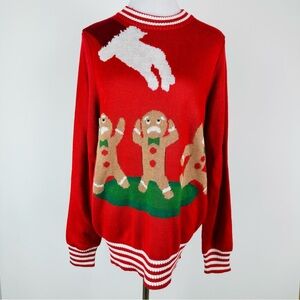 Tipsy Elves Gingerbread Man Ugly Christmas Sweater Size Medium